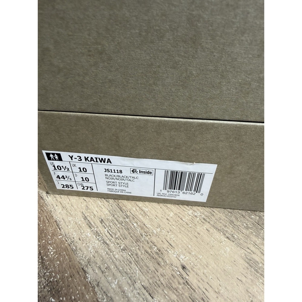 Adidas Y-3 Kaiwa Black Talc Size 10.5 With Box Yohji Yamamoto NEW RARE - Picture 9 of 9